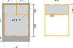 Weka Weekendhaus 155, ca. B500/H358/T690 cm