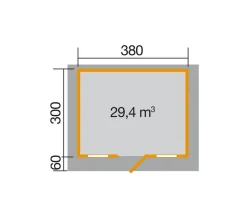 Weka Weekendhaus 138 Gr. 1, ca. B450/H299/T374 cm