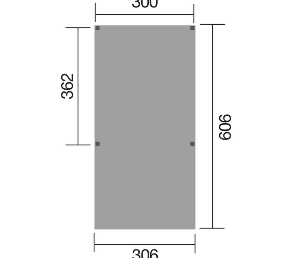Weka Y-Carport, ca. B306/H250/T606 cm