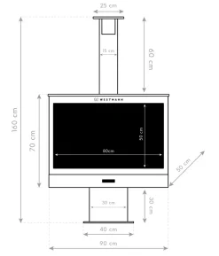 Westmann Gartenkamin, ca. B41/H160/T90 cm