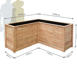 Westmann Lärchenholz-Hochbeet Klassik L, ca. B170,5/H84/T170,5 cm