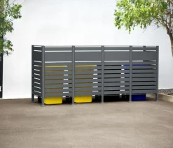 Westmann Mülltonnenverkleidung Planum 4er Box, ca. B330/H150/T90 cm