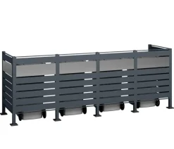 Westmann Mülltonnenverkleidung Planum 4er Box, ca. B330/H120/T90 cm