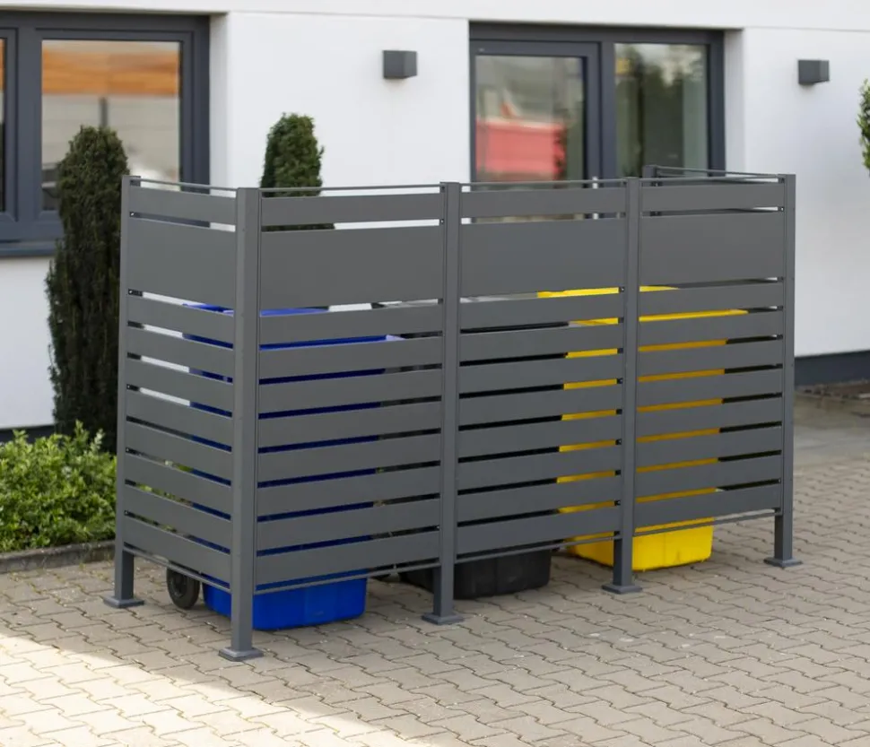 Westmann Mülltonnenverkleidung Planum 3er Box, ca. B250/H150/T90 cm