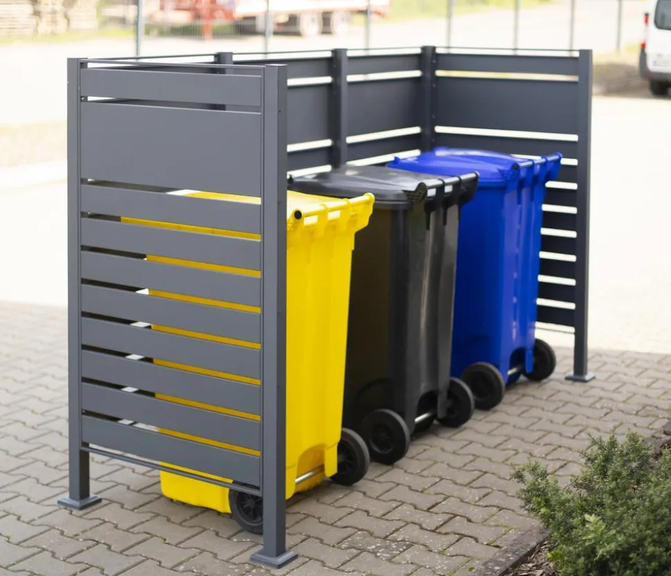 Westmann Mülltonnenverkleidung Planum 3er Box, ca. B250/H150/T90 cm