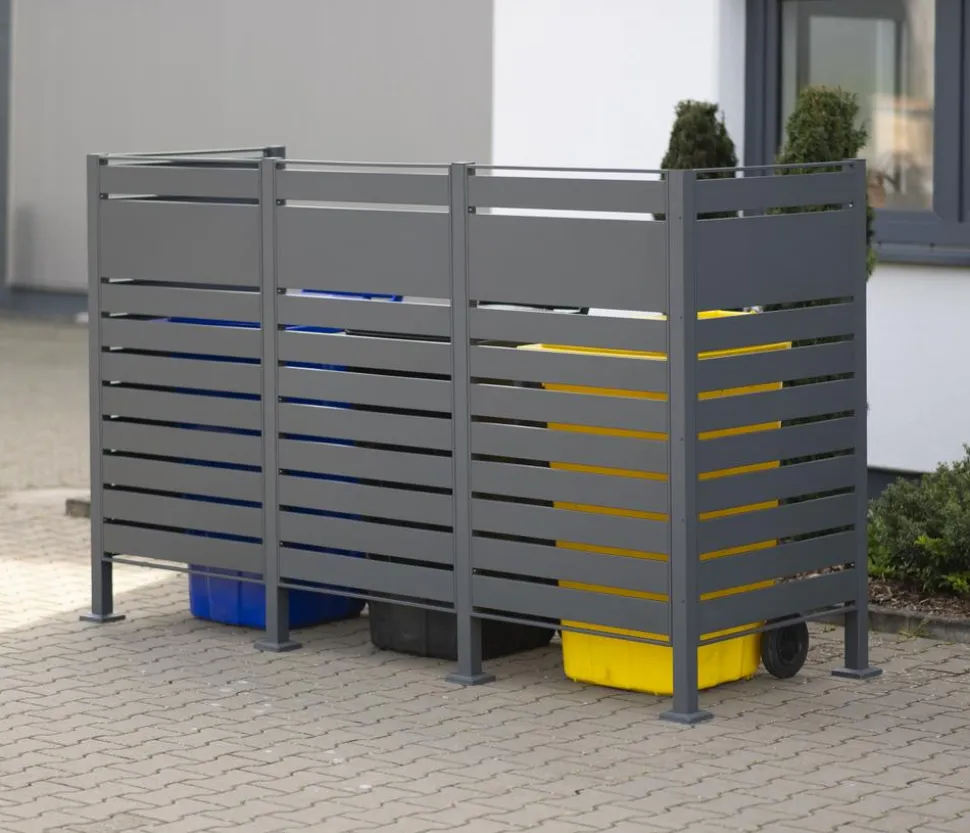 Westmann Mülltonnenverkleidung Planum 3er Box, ca. B250/H150/T90 cm