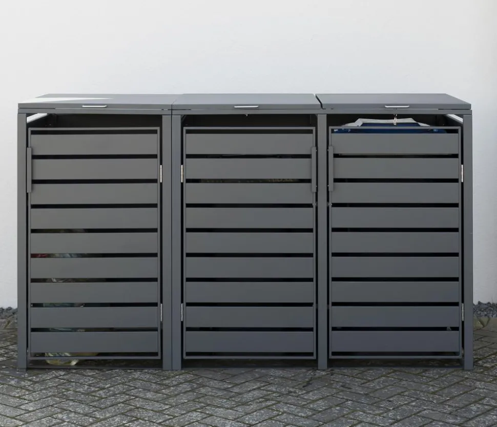 Westmann Mülltonnenverkleidung Kubus 3er Box, ca. B200/H116/T80 cm