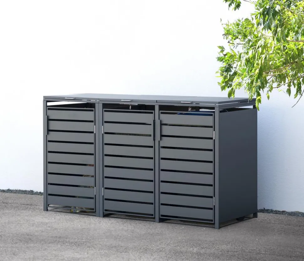 Westmann Mülltonnenverkleidung Kubus 3er Box, ca. B200/H116/T80 cm