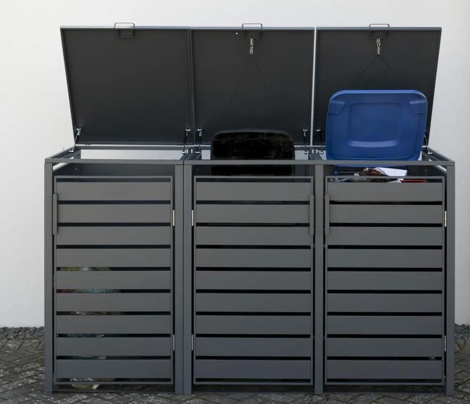 Westmann Mülltonnenverkleidung Kubus 3er Box, ca. B200/H116/T80 cm