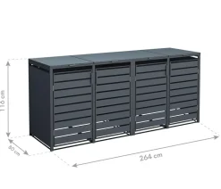Westmann Mülltonnenverkleidung Kubus 4er Box, ca. B264/H116/T80 cm