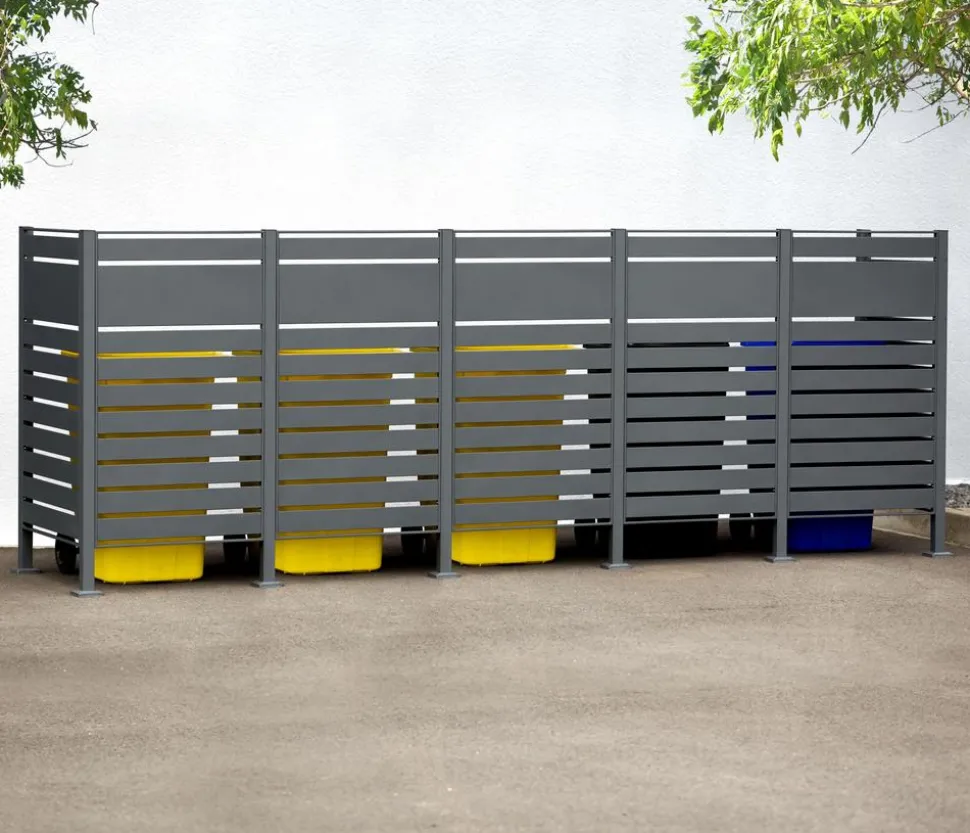 Westmann Mülltonnenverkleidung Planum 5er Box, ca. B410/H150/T90 cm
