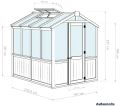 Westmann Zedernholz-Gewächshaus Paul, ca. B190/H237/T232,50 cm