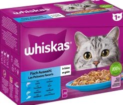 Whiskas® Nassfutter für Katzen Multipack 1+ Fisch in Gelee, Adult, 12 x 85 g