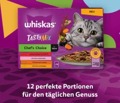 Whiskas® Nassfutter für Katzen Multipack Tasty Mix Chef's Choice in Sauce, Adult, 12 x 85 g