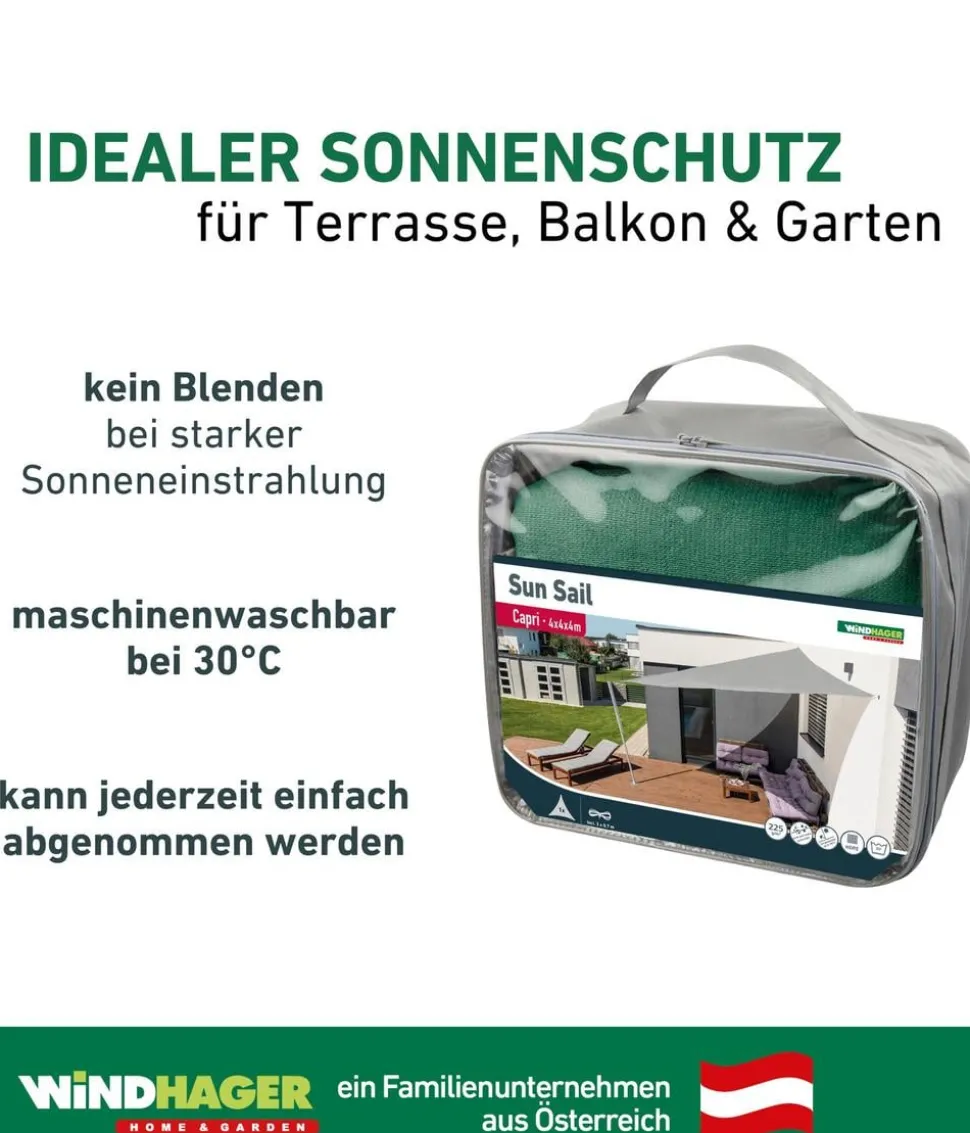 Windhager Sonnensegel Capri, dreieckig, ca. B400/T400 cm