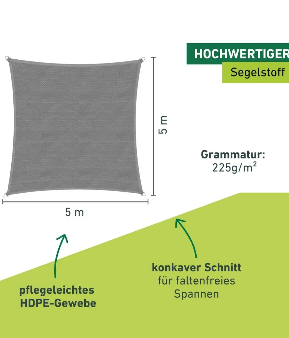 Windhager Sonnensegel Capri, quadratisch, ca. B500/T500 cm