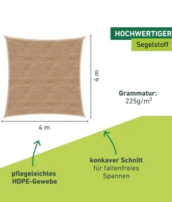 Windhager Sonnensegel Capri, quadratisch, ca. B400/T400 cm