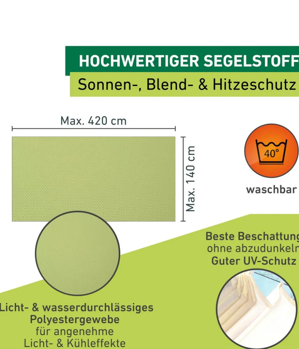 Windhager Sonnensegel, rechteckig, ca. B420/T140 cm
