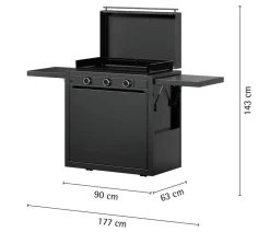 WMF Plancha Set 75G mit Wagen, ca. B90/H99,5/T63 cm