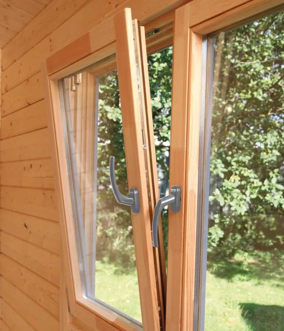 Wolff Finnhaus Doppelfenster Gartenhaus, 70 mm
