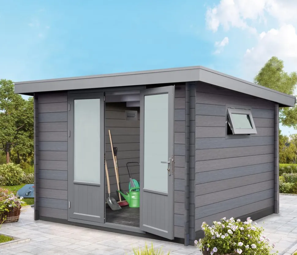 Wolff Finnhaus Gartenhaus WPC-Trend D, ca. B340/H221/332 cm