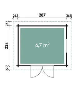 Wolff Finnhaus Gartenhaus WPC-Trend C, ca. B340/H222/279 cm