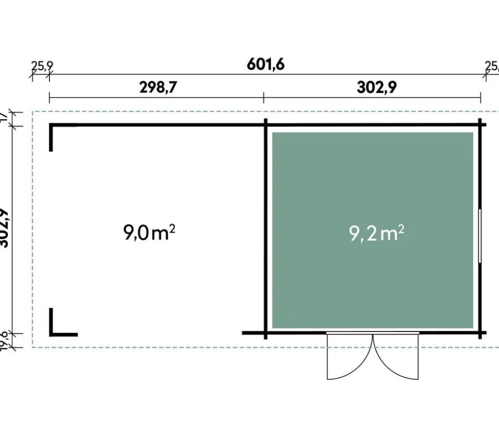 Wolff Finnhaus Gerätehaus Tona 6030, ca. B653,4/H252/T339,5 cm