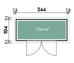 Wolff Finnhaus Premium Geräteschrank 20-D, ca. B260/H178/T122 cm