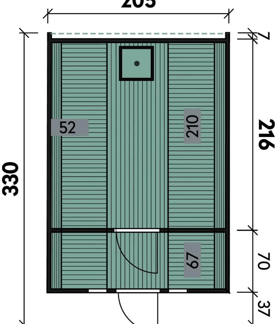 Wolff Finnhaus Saunafass Basic 330 Bausatz, ca. B205/H210/T330 cm