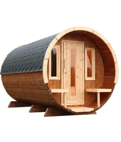 Wolff Finnhaus Saunafass 280 de luxe Bausatz, Thermoholz, ca. B235/H242/T280 cm