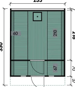 Wolff Finnhaus Saunafass 330 de luxe Bausatz, Thermoholz, ca. B235/H242/T330 cm