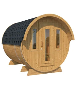 Wolff Finnhaus Saunafass 330 de luxe Bausatz, Thermoholz, ca. B235/H242/T330 cm