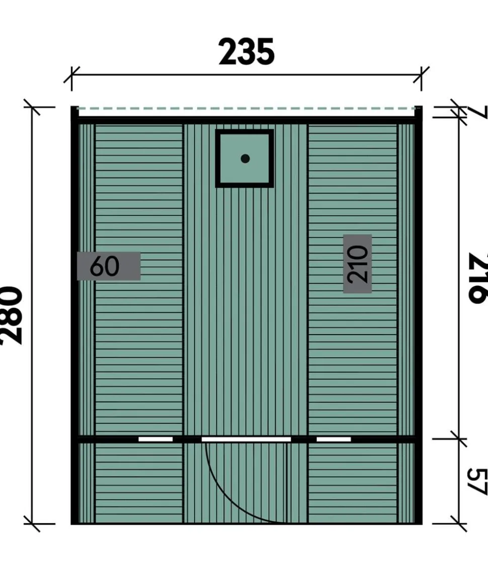 Wolff Finnhaus Saunafass 280 de luxe Bausatz, ca. B235/H242/T280 cm