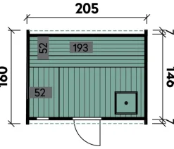 Wolff Finnhaus Saunafass Mini 160 Bausatz, ca. B205/H215/T160 cm
