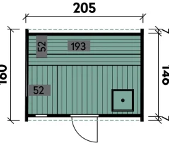 Wolff Finnhaus Saunafass Mini 160 Bausatz, ca. B205/H215/T160 cm