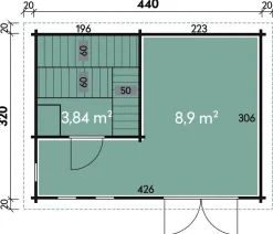 Wolff Finnhaus Saunahaus de luxe Eurika 70, ca. B480/H257/T360 cm
