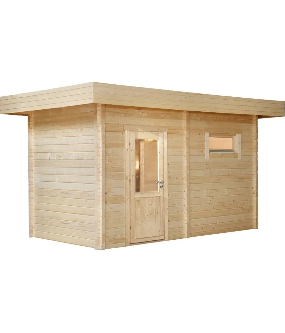 Wolff Finnhaus Saunahaus de luxe Mikko 70 Halbglastür, ca. B491/H254/T288 cm