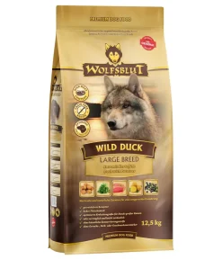 WOLFSBLUT Trockenfutter für Hunde Wild Duck, Large Breed, Ente & Kartoffel