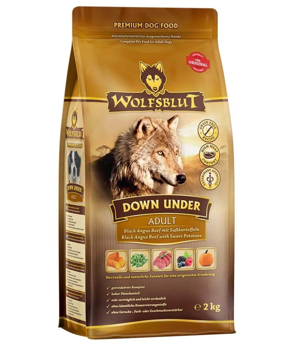 WOLFSBLUT Trockenfutter für Hunde Down Under, Adult, Black Angus & Beef