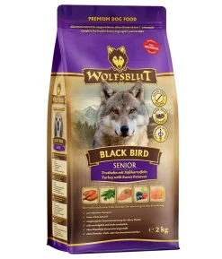 WOLFSBLUT Trockenfutter für Hunde Black Bird, Senior, Truthahn & Süßkartoffel