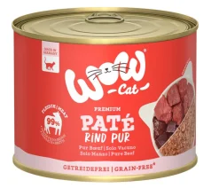 WOW® Cat Nassfutter für Katzen Premium Paté Adult, 6 x 200 g