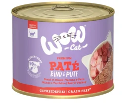 WOW® Cat Nassfutter für Katzen Premium Paté Adult, 6 x 200 g