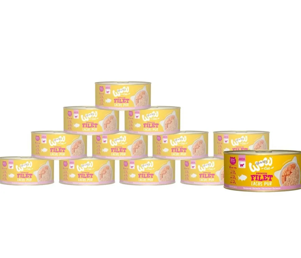 WOW® Cat Nassfutter für Katzen Premium Filets, Adult, 12 x 70 g