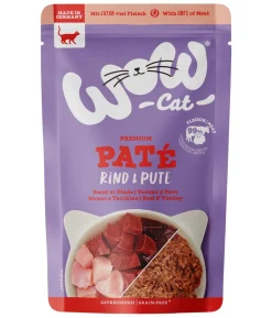 WOW® Cat Nassfutter für Katzen Premium Paté Adult, 12 x 125 g