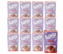 WOW® Cat Nassfutter für Katzen Premium Paté Adult, 12 x 125 g
