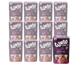 WOW® Cat Nassfutter für Katzen Premium Paté Senior, 12 x 125 g