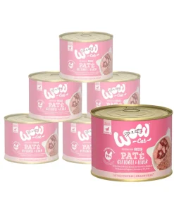 WOW® Cat Nassfutter für Katzen Premium Paté Junior, 6 x 200 g